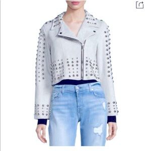 Madisonne light blueish/ grey suede moto jacket